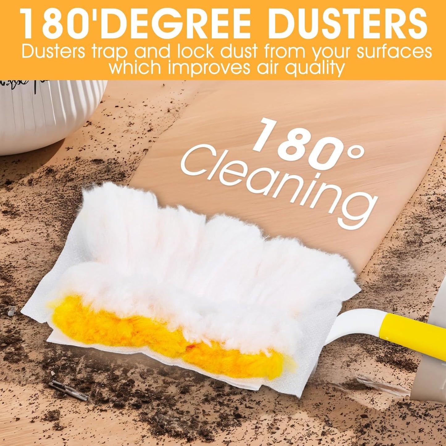 120 Pcs Duster Refills, Electrostatic Disposable Dusters Refills Compatible with Duster, Bulk Heavy Duty Dusters Refill for Blinds Ceiling Fans Furniture Multi-Surface Dusting, Unscented