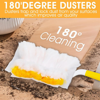120 Pcs Duster Refills, Electrostatic Disposable Dusters Refills Compatible with Duster, Bulk Heavy Duty Dusters Refill for Blinds Ceiling Fans Furniture Multi-Surface Dusting, Unscented