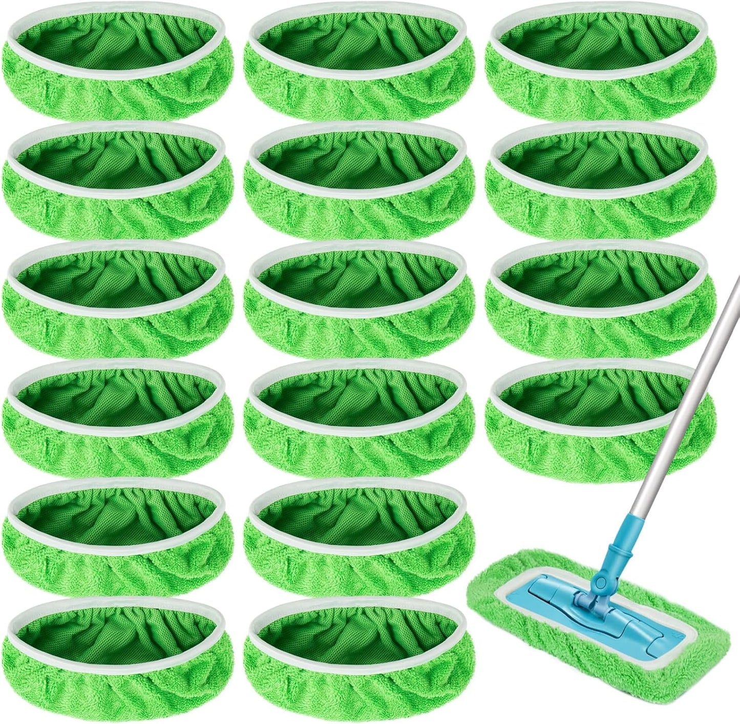 Unoutur Reusable Dry Sweeping Cloths Microfiber Wet Mop Pads Compatible with Swiffer Sweeper Mop Replacement Sweeping Mopping pad Refills for Hardwood Surface Floor Cleaning (4PCS)