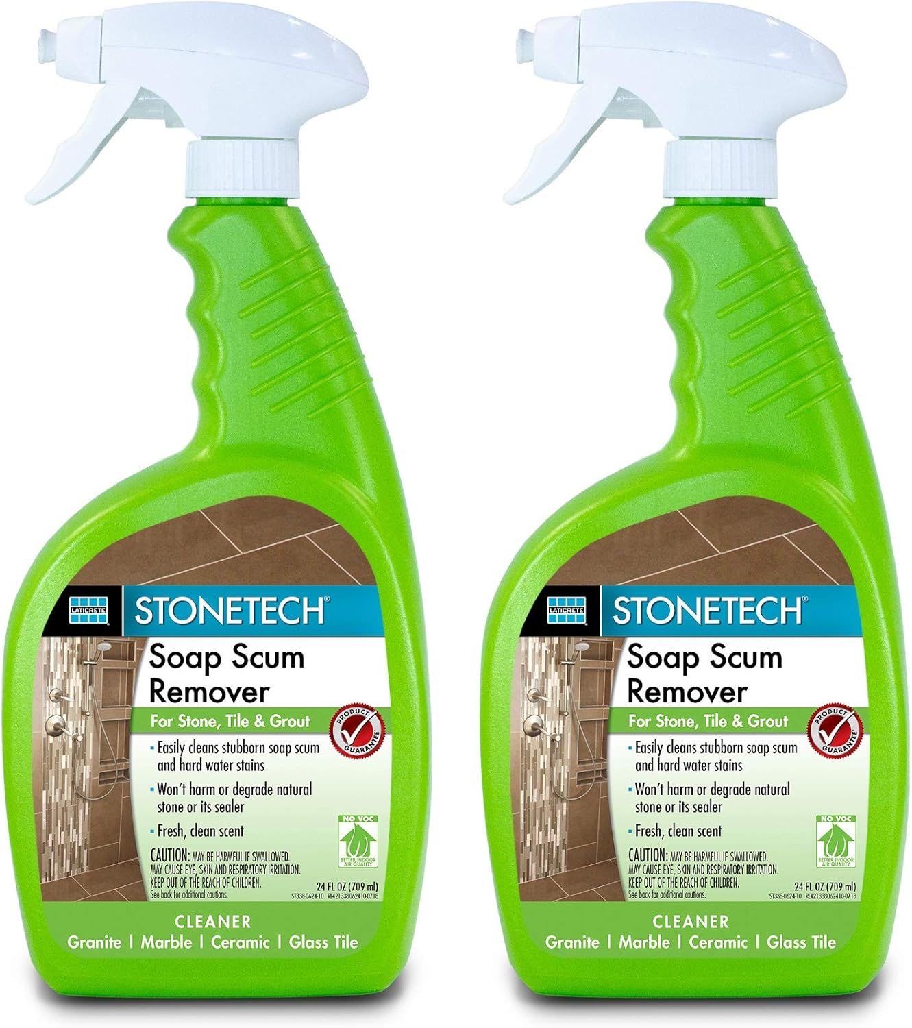 StoneTech Soap Scum Remover, Cleaner for Natural Stone, 24-Ounce (.710L) Spray Bottle (2 Quart pack)