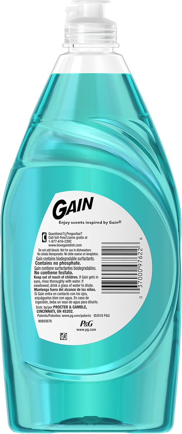 Gain Ultra Bleach Alternative Dishwashing Liquid Dish Soap, Honey Berry Hula, 21.6 fl oz
