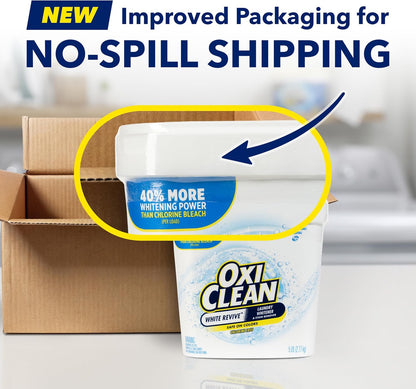 OxiClean White Revive Laundry Whitener and Stain Remover Powder, Alternative to Bleach for Laundry, 5 lb