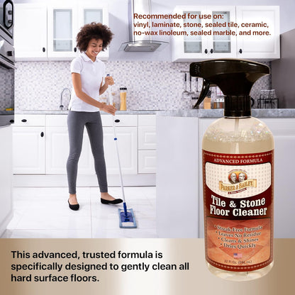 Parker & Bailey Tile & Stone Cleaner - Granite Countertop Kitchen Island Cleaning Spray Marble Tile Slate Quartz Daily Granite Bathroom Counter - 32 oz