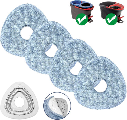 Mop Head Replacement, 3 Pack Spin Mop Refill Replace Head Compatible O Cedar Easywring 1-Tank System, Great Cleaning Power, Microfiber, Helper Housework, Machine Washable Easy-to-Replace, White