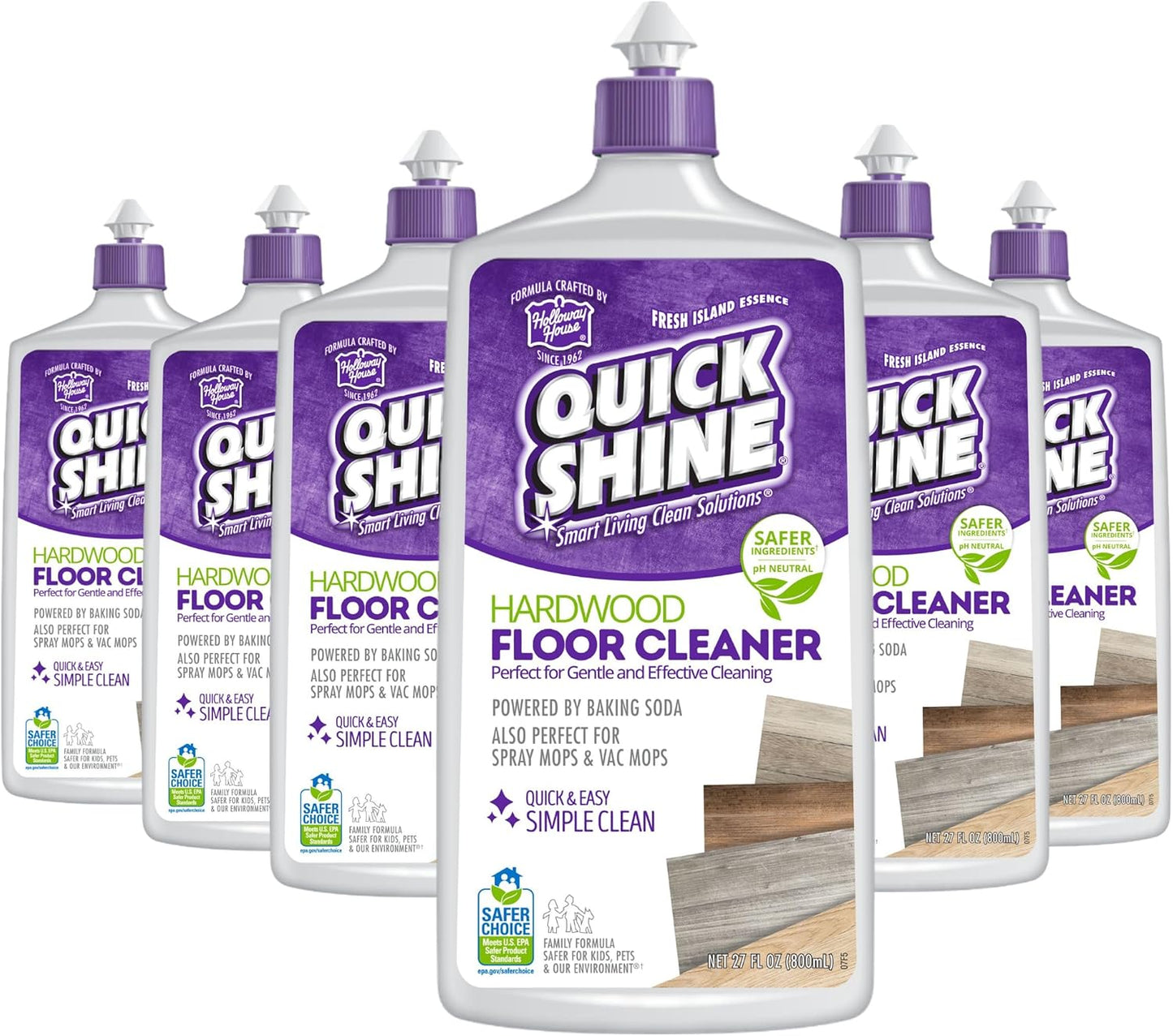 Quick Shine Hardwood Floor Cleaner 64oz | Use in Spray & Vac Mops | Removes Dirt & Scuff Marks | Ready-to-Use, Streak Free, No Rinse | Safer Choice Cleaner |Perfect for Gentle and Effective Cleaning