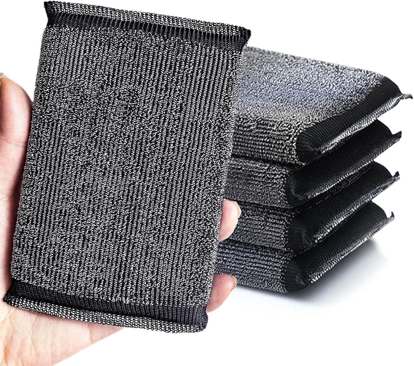Kitchen Sponges for Dishes Steel Wool Scrubber Sponges for Kitchen Heavy Duty Non-Scratch Scrubbing Cleaner (6 Pack) (Colours)
