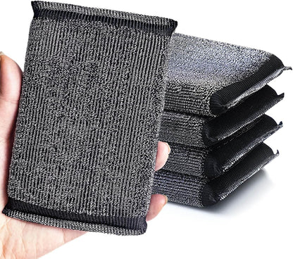 Kitchen Sponges for Dishes Steel Wool Scrubber Sponges for Kitchen Heavy Duty Non-Scratch Scrubbing Cleaner (6 Pack) (Colours)