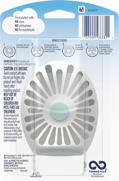 Febreze Bathroom Air Freshener, Odor-Fighting, Plug In Alternative, Air Fresheners for Small Spaces in Home, Bathroom, Kitchen, & Closet, Pet & Litter Box Odor Fighter, Gain Original Scent, 4ct