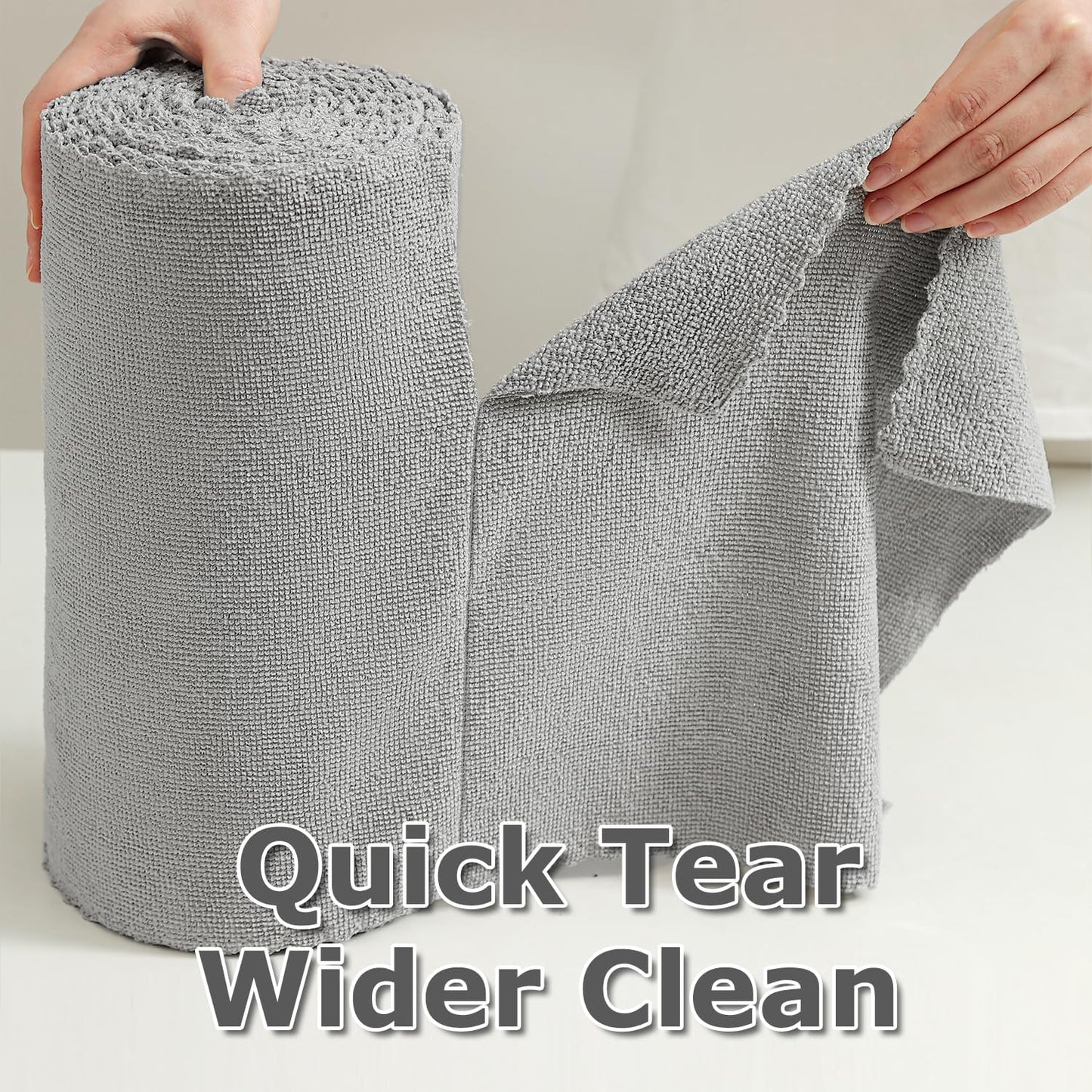 80 Pack Microfiber Cleaning Cloth Roll Reusable Paper Towels 12"x12" Tear Away Cloth, Microfiber Towels for Cars, Wash Cloths, Lint Free Dark Grey Rags for House, Kitchen,Window,Cleaning Supplies