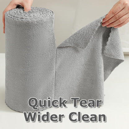 80 Pack Microfiber Cleaning Cloth Roll Reusable Paper Towels 12"x12" Tear Away Cloth, Microfiber Towels for Cars, Wash Cloths, Lint Free Dark Grey Rags for House, Kitchen,Window,Cleaning Supplies