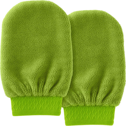 DecorRack 2 Pack Microfiber Cleaning Mitts for Dusting, Washing Cars, Windows, Furniture, and Household Surfaces, Lint-Free & Reusable,Gray (Pack of 2)