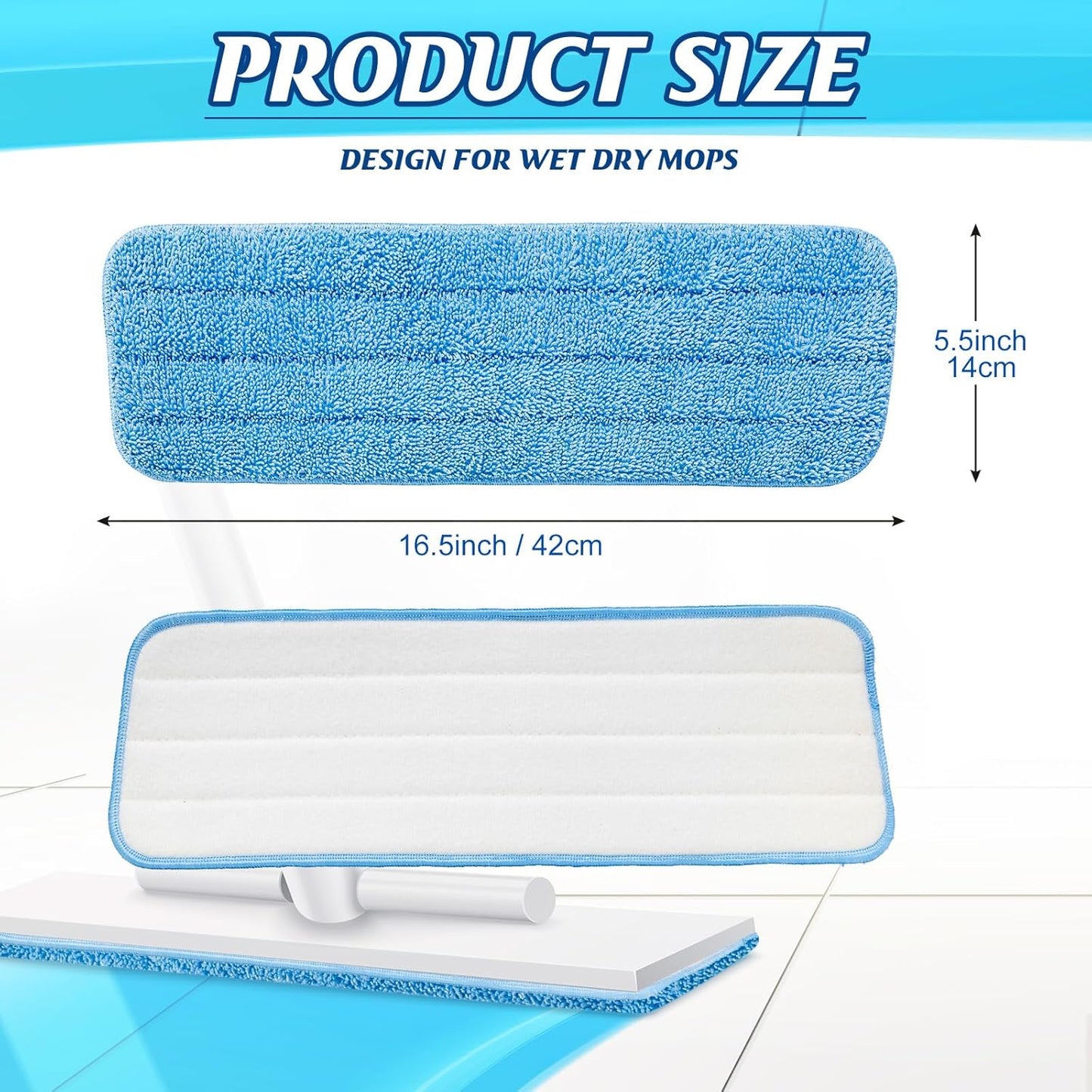 80 Pack Microfiber Mop Pads Machine Washable Cleaning Flat Mop Head Replacement Reusable Household Pads for Hardwood and Hard Surface Floor Cleaning and Scrubbing