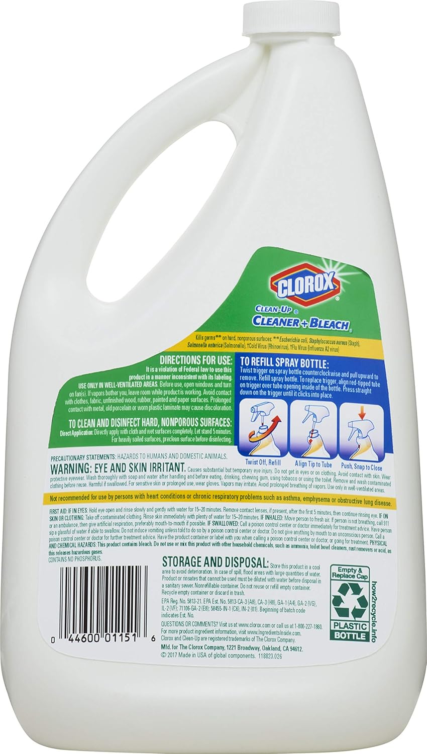 Clorox Clean-Up All Purpose Cleaner with Bleach Original, 64 Ounce Refill Bottle (Package May Vary)