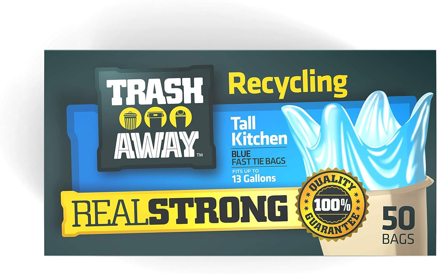 Heavy Duty Clear Recycling Bags | Tall & Strong Bags for Home & Kitchen - (30 Ct, 30 Gallons) Large Trash Bags Paper, Plastic & Aluminum | Thick Recycle Bin Bags (Clear)