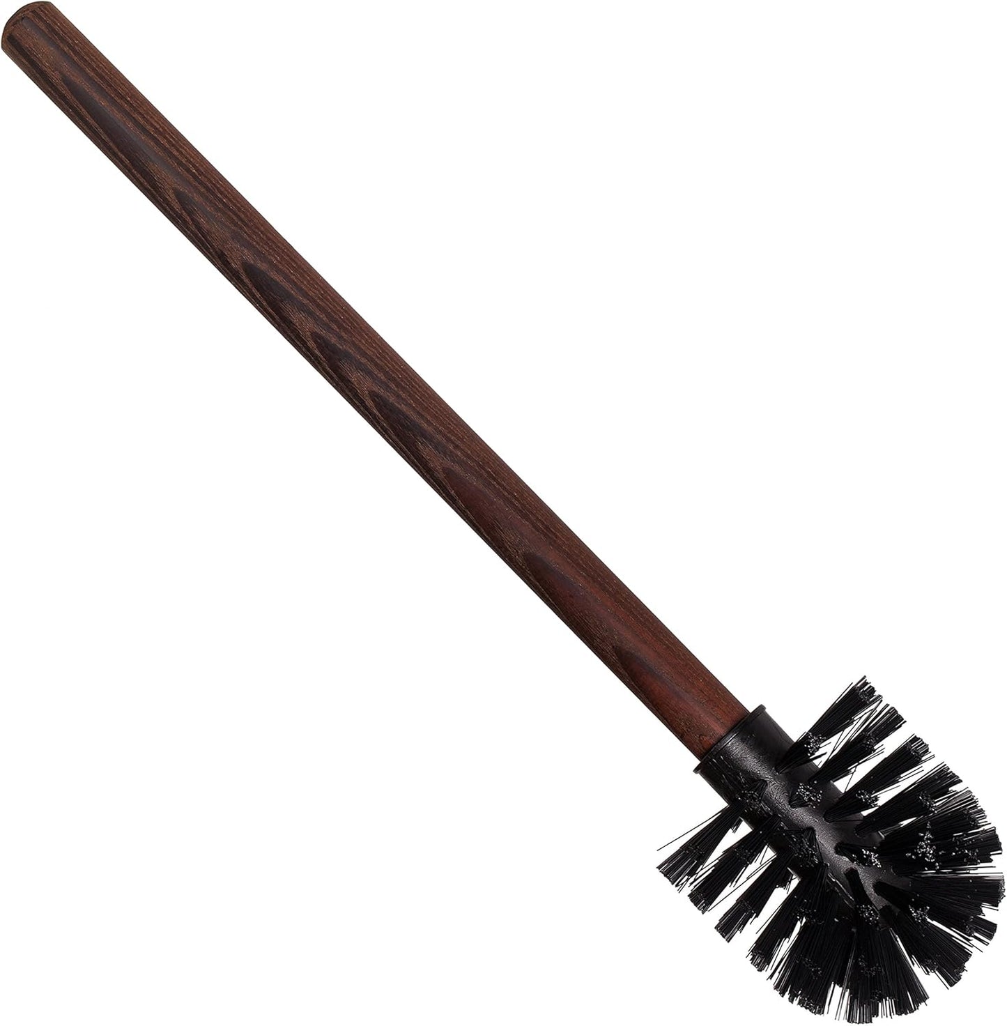 Redecker White Coated Metal Toilet Brush Set with High Grade Nylon Toilet Brush with Oiled Beechwood Handle, Replaceable Head, Vintage Design with Handle and Spout, Made in Germany