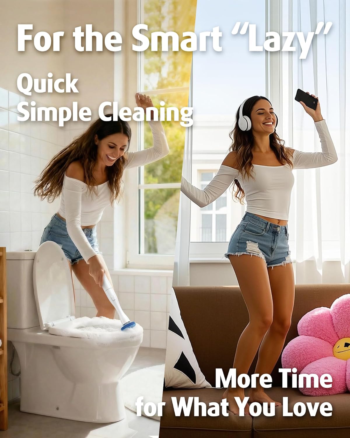20 Count Electric Toilet Refill Pads, Disposable Toilet Brush Heads Refills for Bathroom Cleaning, Only Compatible with AIR U+ Electric Brush