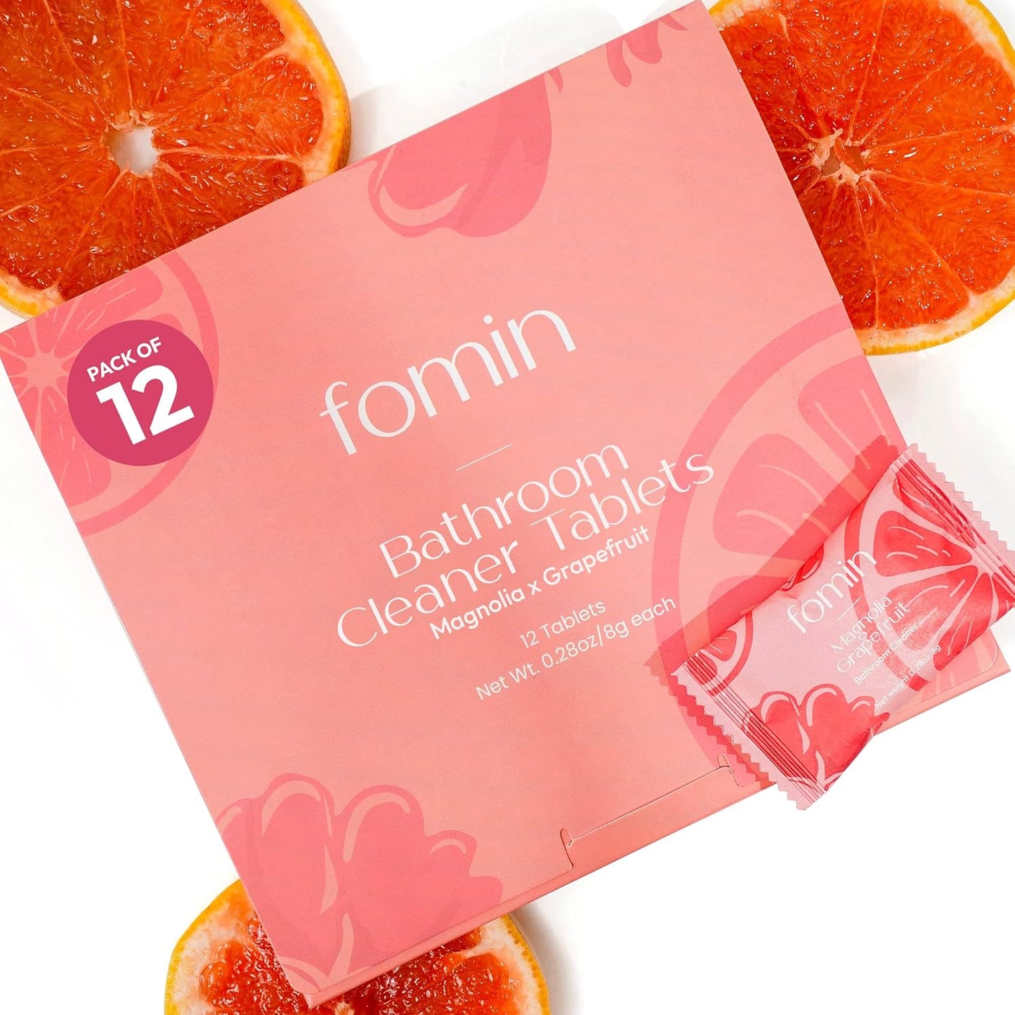 FOMIN Bathroom Cleaner Refill Tablets (6 Pack) - Magnolia Grapefruit - All-In-One Tablet Cleaner For Bathroom Cleaning - Bathroom Cleaner Solution for Spray Bottle - Makes 102 fl oz (6 x 17 Fl oz)