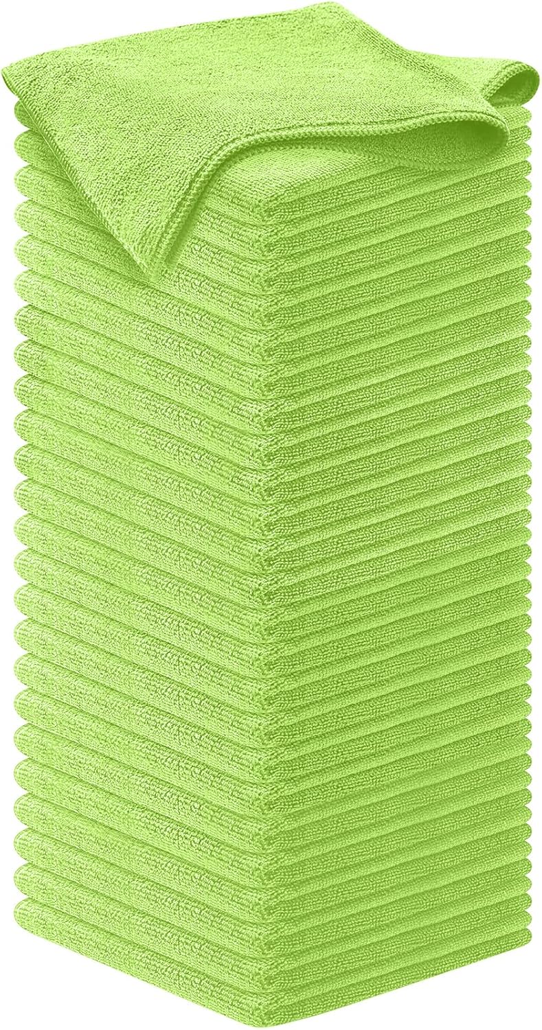 USANOOKS Microfiber Cleaning Cloth Grey - 12 Pcs (12.5"x12.5") - High Performance - 1200 Washes, Ultra Absorbent Microfiber Towel Weave Grime & Liquid for Streak-Free Mirror Shine - Car Washing Cloth
