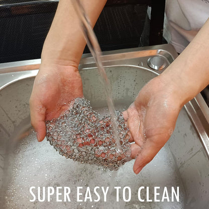 2Pack 4" Chain Mail Cast Iron Cleaner Scrubber, 316 Chainmail Scrubber Cast Iron Skillet Cleaning Brush, Chainmail Scrubbing Metal Scrub Tool to Clean Dutch Oven Carbon Steel Wok Grill Pan Pot