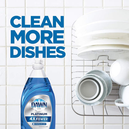 Dawn Platinum Refill Jug Dish Soap, Fresh Rain Scent Liquid Dishwashing Detergent Powerful Dawn Dish Soap for Tough Grease Removal Dishwashing Liquid Value Pack, 51.5 oz (Pack of 2)