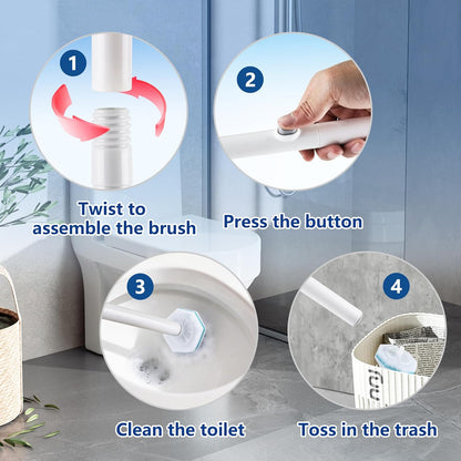 80 Toilet Wand Refills for Clorox Toilet Wand, Disposable Toilet Brush Head with Rich Foaming, Extra Thick Triple-layer Refills, Strong Cleaning & Scrubbing Power, Won't Fall Off or Fall Apart