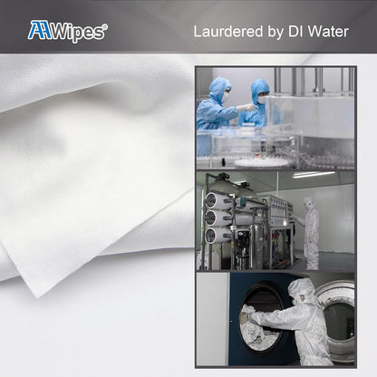 AAwipes Double Knit 100% Polyester Wipers Light Weight Version (120GSM, 6"X6", 150pcs/bag) Cleanroom Cloth Wipes Laser Sealed Edge, Ultra-Soft (CP12006)