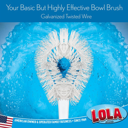 Toilet Brush and Holder Set, By LOLA, 2 Pack, Classic Version, Durable Bristles for Deep Cleaning, w/Compact Space Saving Storage Holder