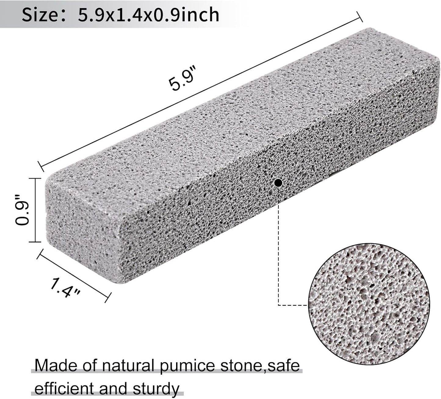 10 Pack Pumice Stone for Cleaning, Pumice Stone for Toilet Cleaning Bowl Stick, Heavy Duty Strong Pumice Cleaning Bar for Bathtubs, Kitchen Sink, Grill, Household (5.9 x 1.4 x 0.9 Inches)