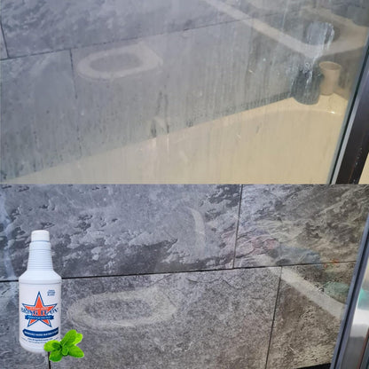 Bring It On Cleaner Hard Water Stain Remover 16 oz | Glass, Soap Scum Remover for Shower Glass, Fiberglass, Windows, Tile and Grout Cleaner, and Includes Scrubbing Drill Pads