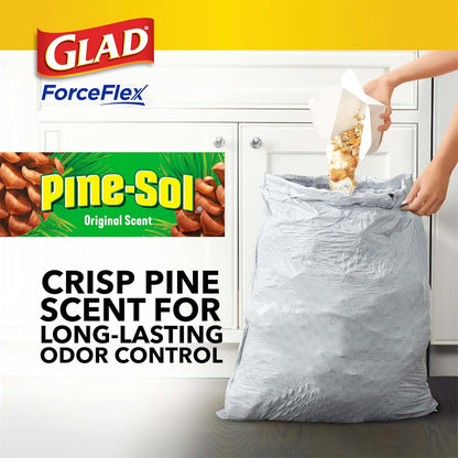Glad ForceFlex Tall Kitchen Trash Bags, 13 Gallon, Pine-Sol Original, 40 Count (Package May Vary)
