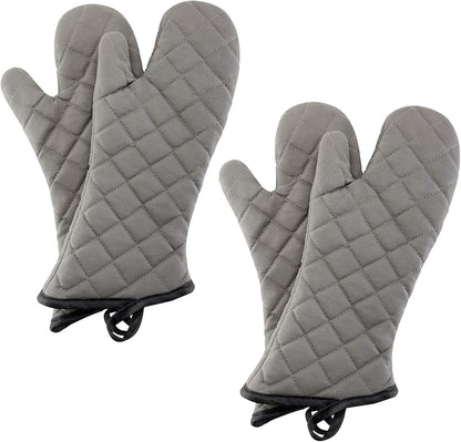 ARCLIBER Oven Mitts 1 Pair of Quilted Terry Cloth Cotton Lining,Extra Long Professional Classic Oven Mitt Heat Resistant Kitchen Oven Gloves,16 Inch