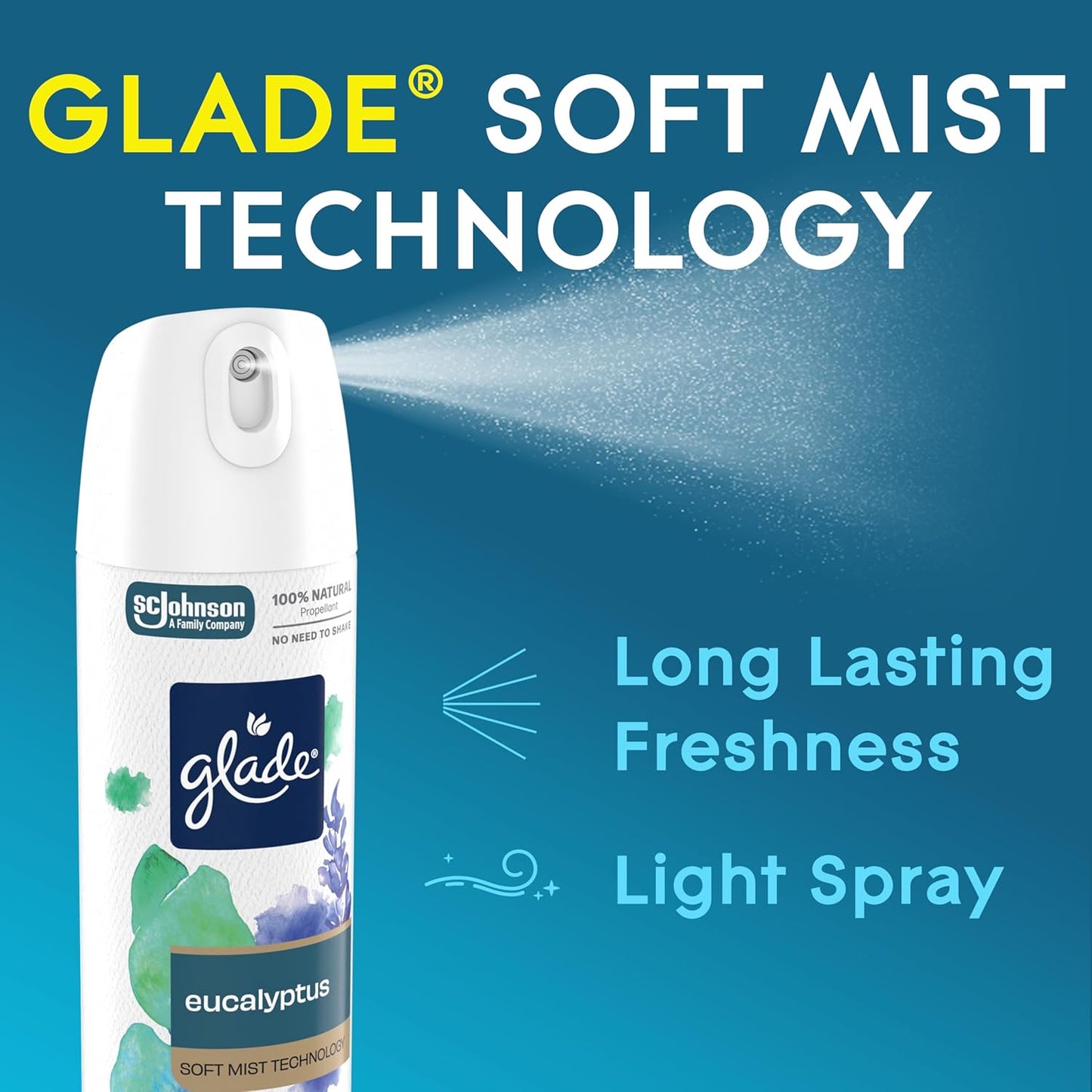 Glade Air Freshener Room Spray, Clean Linen Scent, Odor Fighting to Deliver Long Lasting Freshness, 7.3 Oz, 6 Count