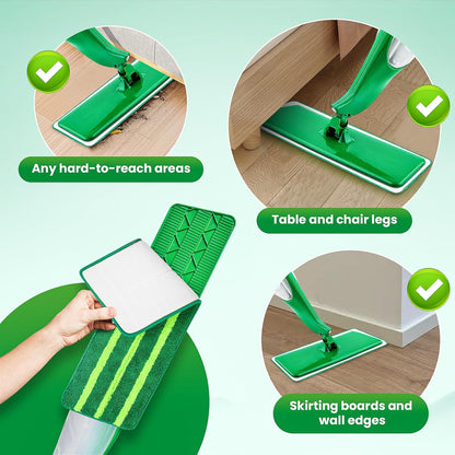 4 Pack Spray Mop Pads Refills Compatible with Libman Freedom Spray Mop, Reusable Microfiber Spray Mop Head Replacement, 16 in Spray Mops for Floor Cleaning (ONLY Pads)