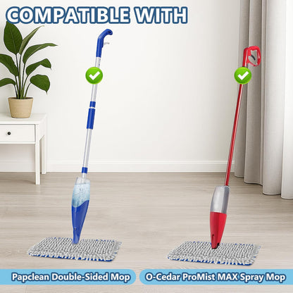 Papclean Spray Mops for Floor Cleaning: Double Sided Dust Mop for Hardwood Wood Tile Floor with Reusable Microfiber Pads - Wet Dry Kitchen Bathroom Cleaning