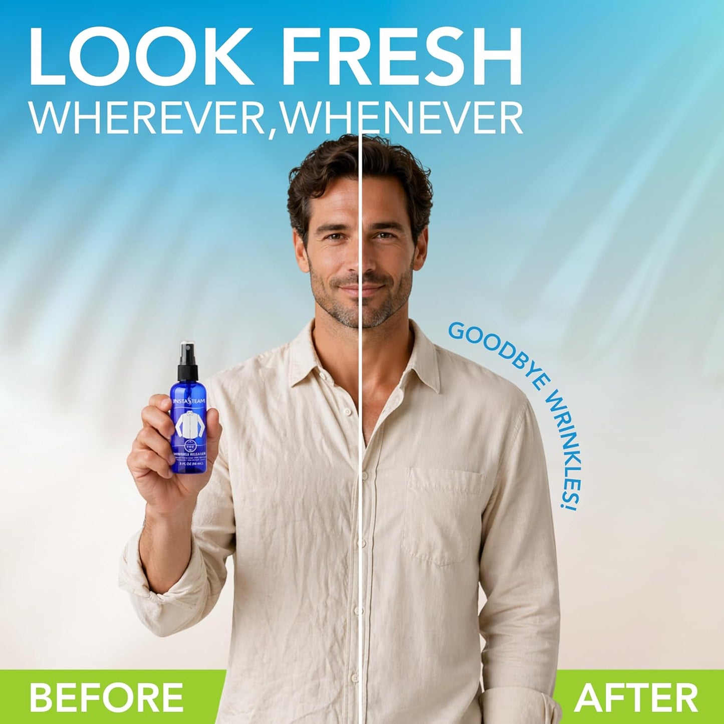 Clothes Wrinkle Release Spray Travel Size - Fragrance Free Wrinkle Release Mist - Fabric Deodorizer, Fabric Softener, & Anti Static Spray - Travel Essentials 3 Fl Oz (Pack of 1)