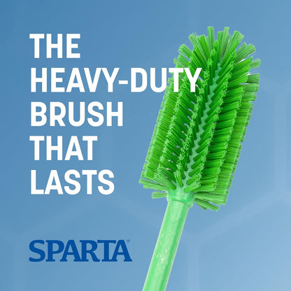 SPARTA Large Water Bottle Brush Ideal for Wide-Mouth Jars, Bottles and Tumblers, Dishwashing Tool with Handle for Home and Commercial Kitchens, Plastic, 12 Inches, White
