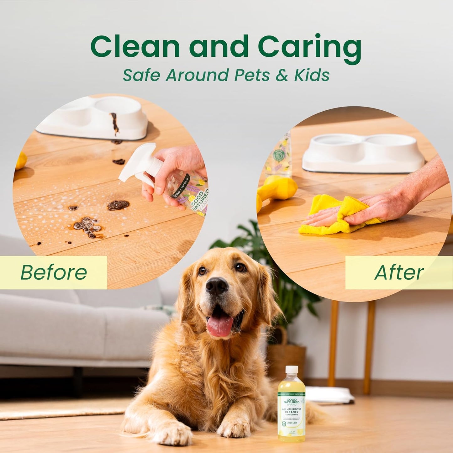 Good Natured Brand All-Purpose Cleaner Concentrate | 8oz makes 128oz | Orange Essential Oil | 16X Concentrated Natural Multi-Surface Cleaner