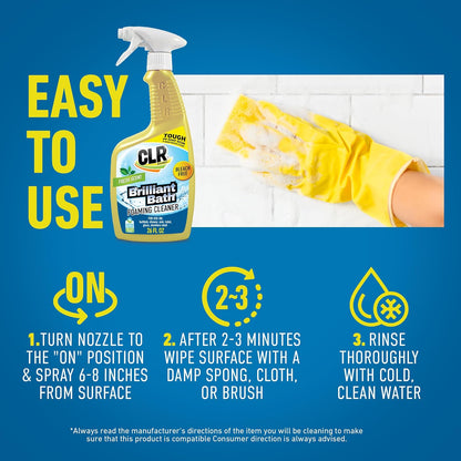CLR Brilliant Bath Foaming Bathroom Cleaner Spray - For Use On Toilet, Bath, Shower, Sink, Glass, Stainless Steel - Fresh Scent, 26 Fl Ounce Bottle (Pack of 4)