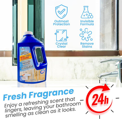 SURF PRO Shower Glass Door Cleaner – Shower Buster Spray for Soap Scum & Hard Water Stains – No Scrub Bathroom Cleaner for Glass, Tile, Chrome, Ceramic, RV and Septic Safe (500ml / 16.9oz)
