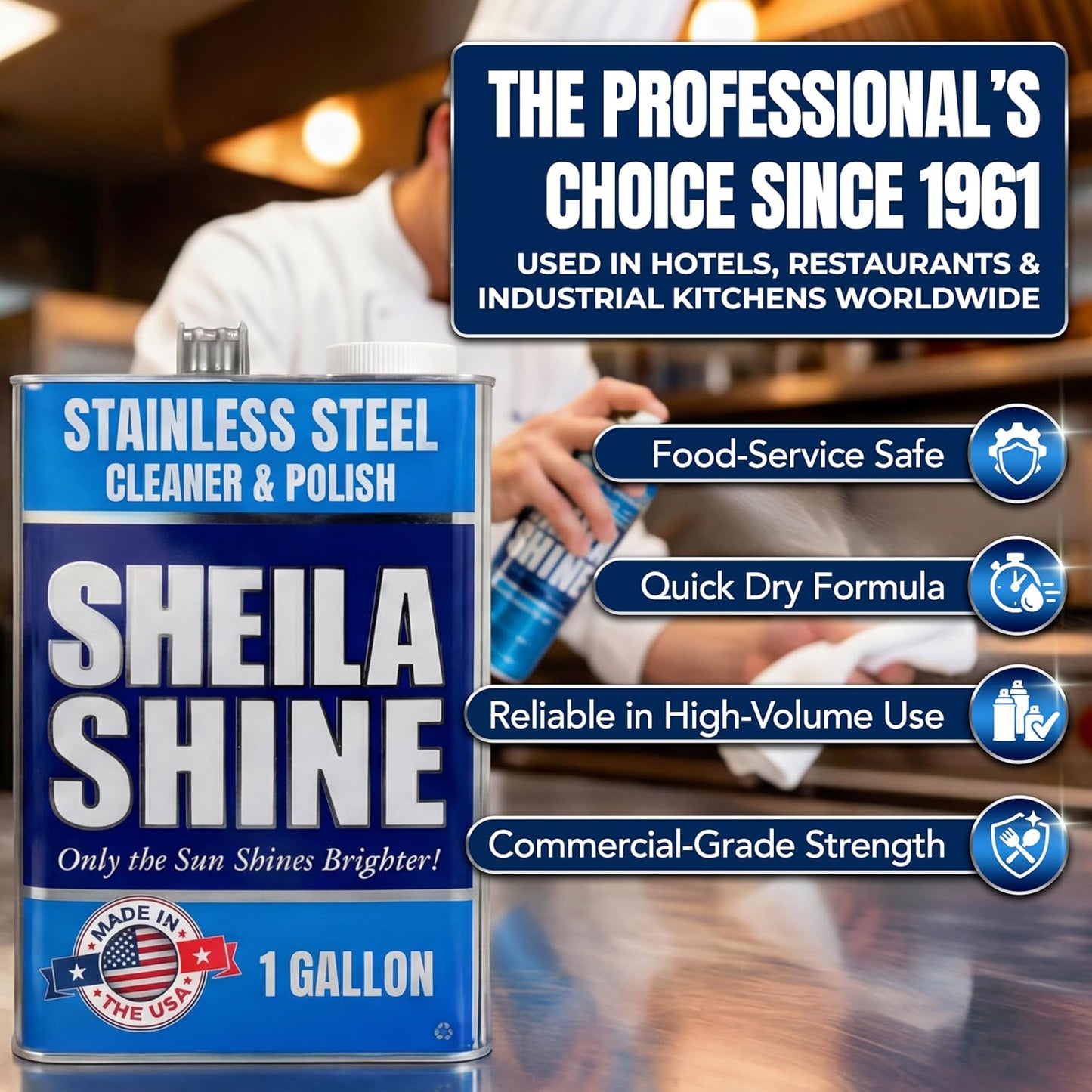 Sheila Shine 3oz Stainless Steel Cleaner and Polish - Cleans, Polishes & Protects Kitchen Appliances, Refrigerators, Sinks, Ovens & Grills - Stainless Cleaner Spray for Residue & Streak Free Shine