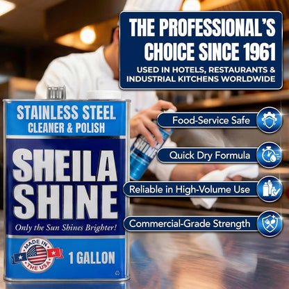 Sheila Shine 3oz Stainless Steel Cleaner and Polish - Cleans, Polishes & Protects Kitchen Appliances, Refrigerators, Sinks, Ovens & Grills - Stainless Cleaner Spray for Residue & Streak Free Shine