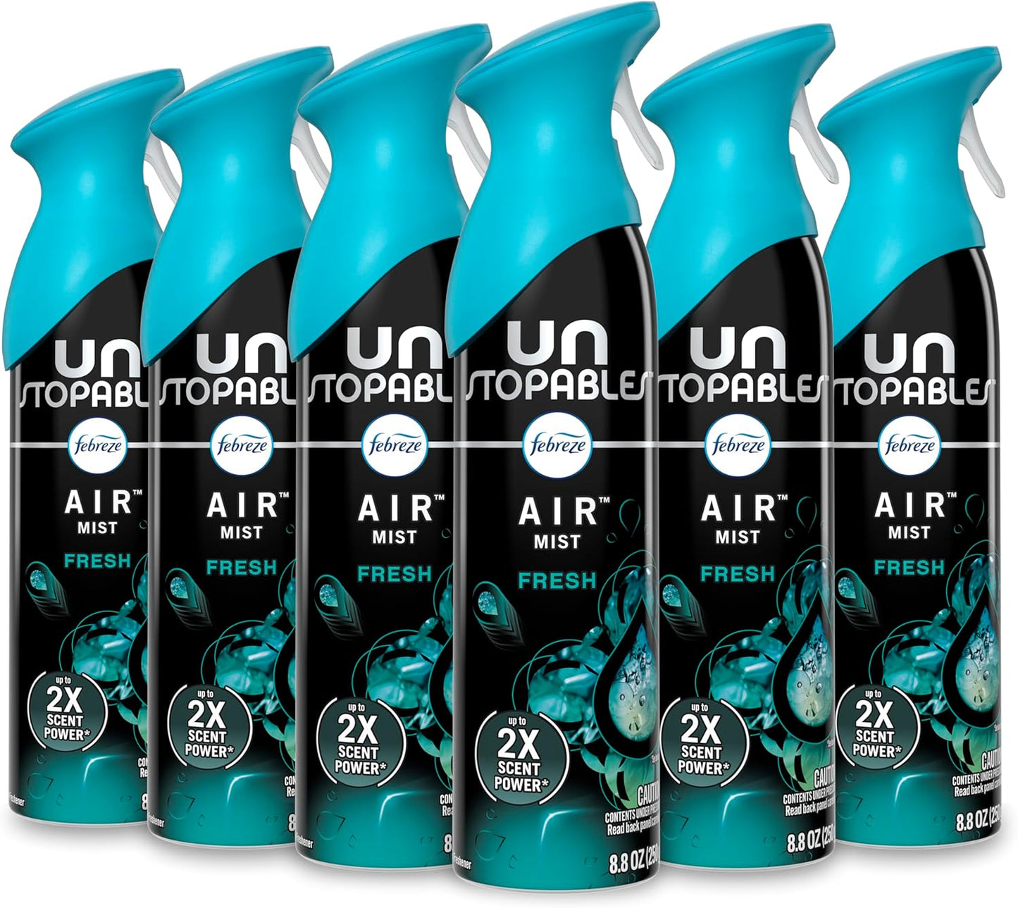 Febreze Air Mist Air Freshener Spray, Odor-Fighting Room Spray, Air Fresheners for Home and Bathroom and Kitchen, Aerosol Can, Unstopables Fresh Scent, Multicolor, 8.8oz (Pack of 3)