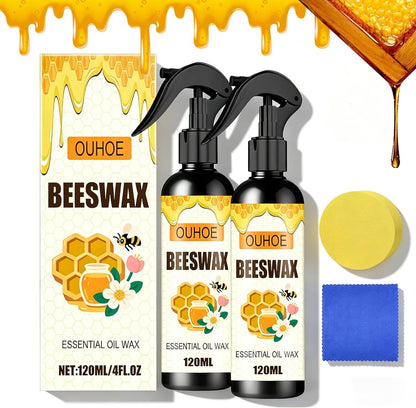 Natural Beeswax Repairing and Care Spray – Beeswax Wood Polish & Cleaner, Furniture Polish Spray, Wood Conditioner & Restorer for Floors, Cabinets, Tables and Wood Surfaces (1 PCS)