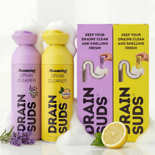 SonicPower Foaming Drain Cleaner, Sink Cleaner and Deodorizer, Drain Clog Remover for Kitchen Sinks, Bathrooms, Shower Drains, Tubs, Washbasin, Clogged Pipe Opener, Lemon and Lavender, 2 Pack