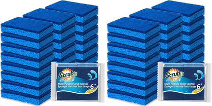 Scrubit Non-Scratch Cleaning Scrub Sponges- Scrubbing Dish Sponge Ideal for Washing Kitchen,Dishes, Bathroom &More – Dishwashing Sponge Along with A Thought Scrubber – 24 sponges