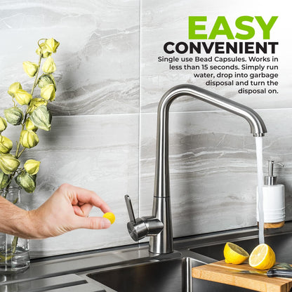 60-Count Sink Garbage Disposal and Drain Cleaner Pods, Freshener & Deodorizer Lemon Scent Capsules