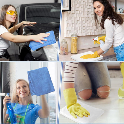 SmoothNovelty 10 Pcs Extra Large Microfiber Cloth 30" x 20" Large Floor Microfiber Towel Reusable Washable Free Lint Free Cloth Rag for Squeegee Mop Floor Window Housekeeping (Bright Color)