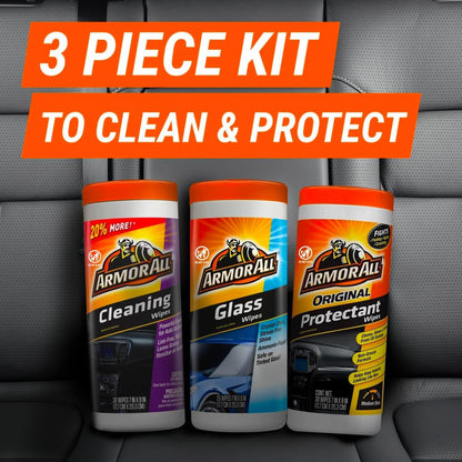 Armor All Car Cleaning Wipes, Wipes for Car Interior and Car Exterior, 90 Wipes Each