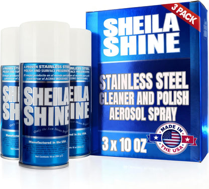 2 x 10oz Sheila Shine Stainless Steel Cleaner and Polish w/ Microfiber Cloth - Cleans, Polishes & Protects Kitchen Appliances, Refrigerators, Sinks, Ovens & Grills - Stainless Cleaner for Appliances