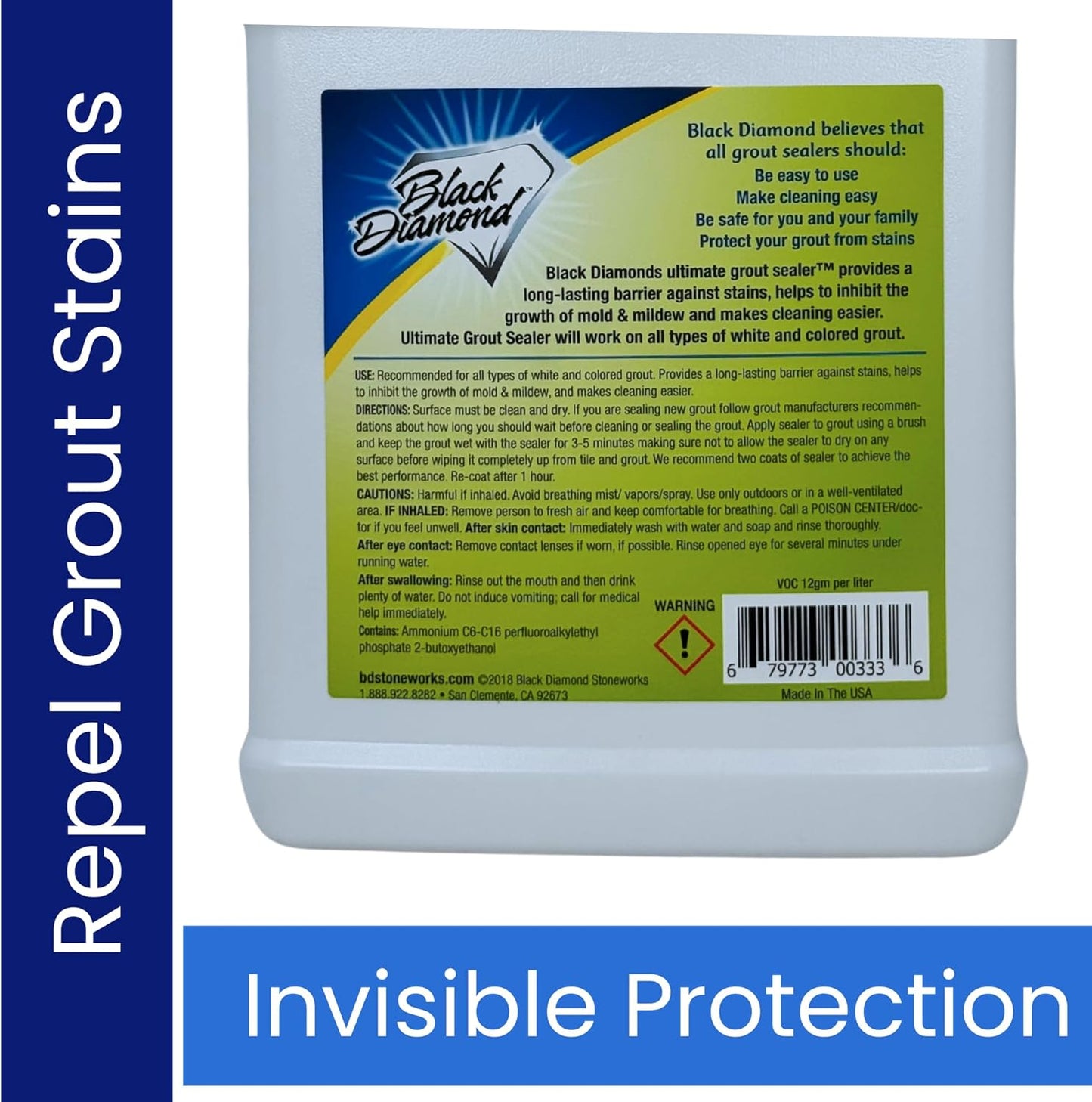 ULTIMATE GROUT SEALER – Professional Strength Tile, Stone & Grout Protection for Showers, Floors & Backsplashes | Easy-Clean, Stain & Moisture Repellent – Low Odor Contractor Grade (Quart)